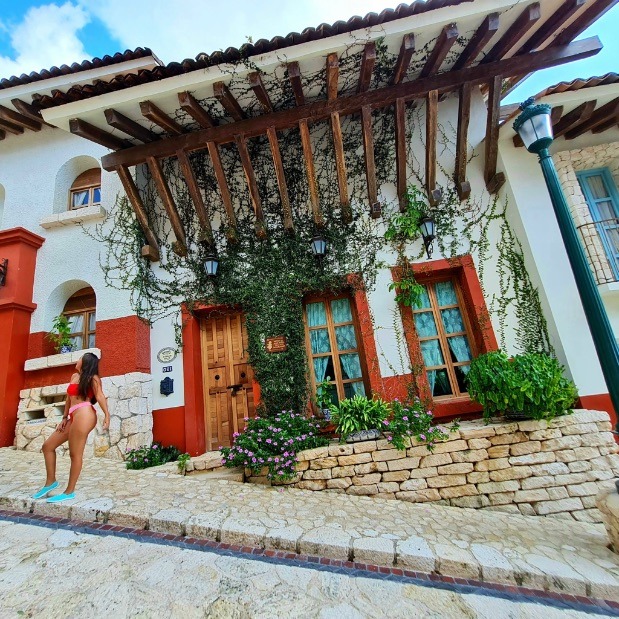 Tilted street inside Xenses Park creating an optical illusion